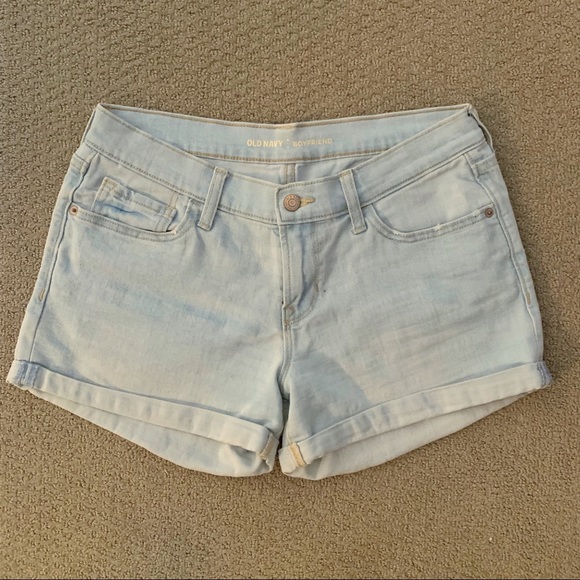 OLD NAVY Boyfriend Stretchy Jean Denim Shorts with Sewn on Its All Peachy Patch - Picture 2 of 3